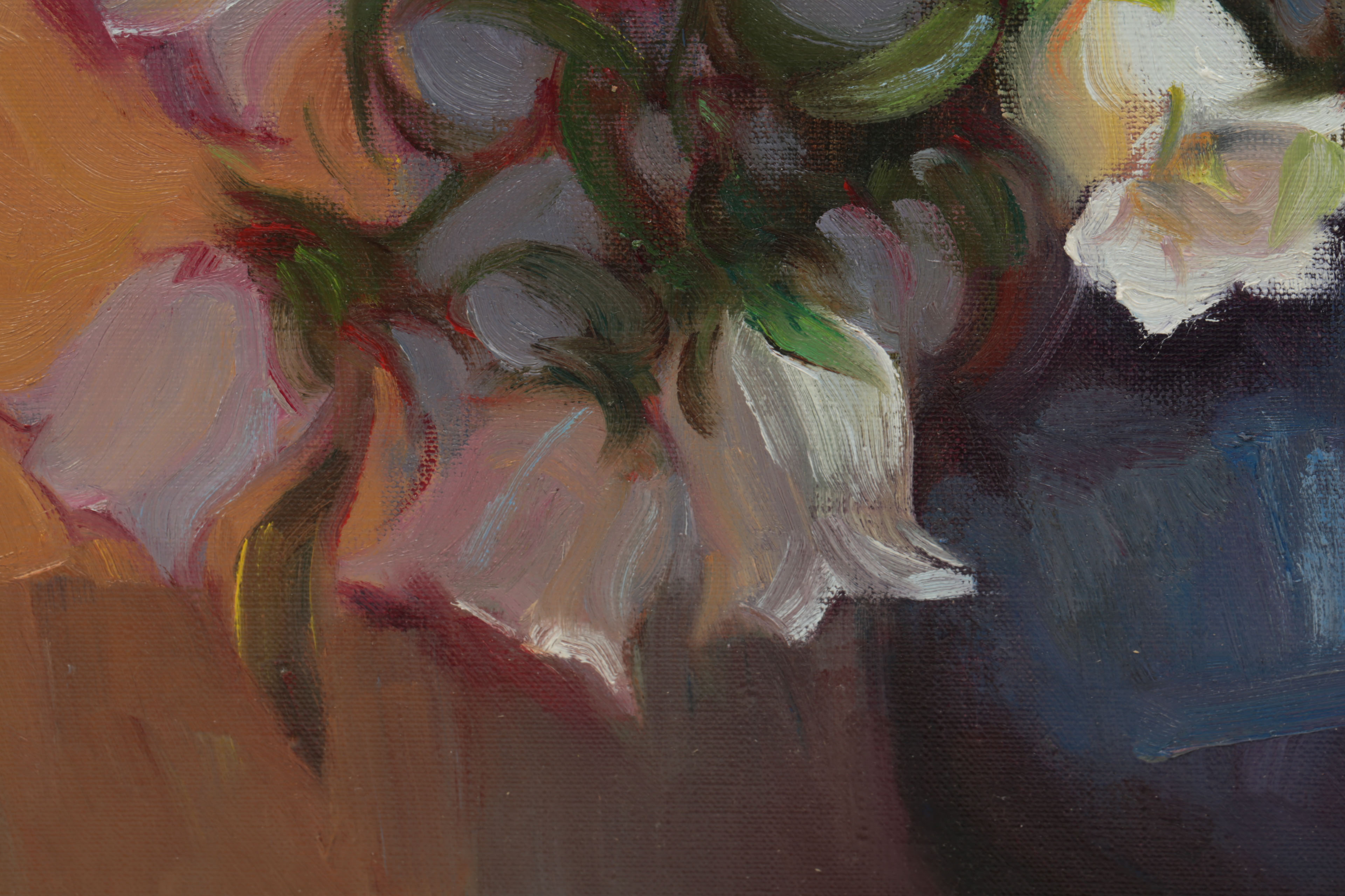 Sylvia Trybek Oil Painting on Canvas "Campanulas"