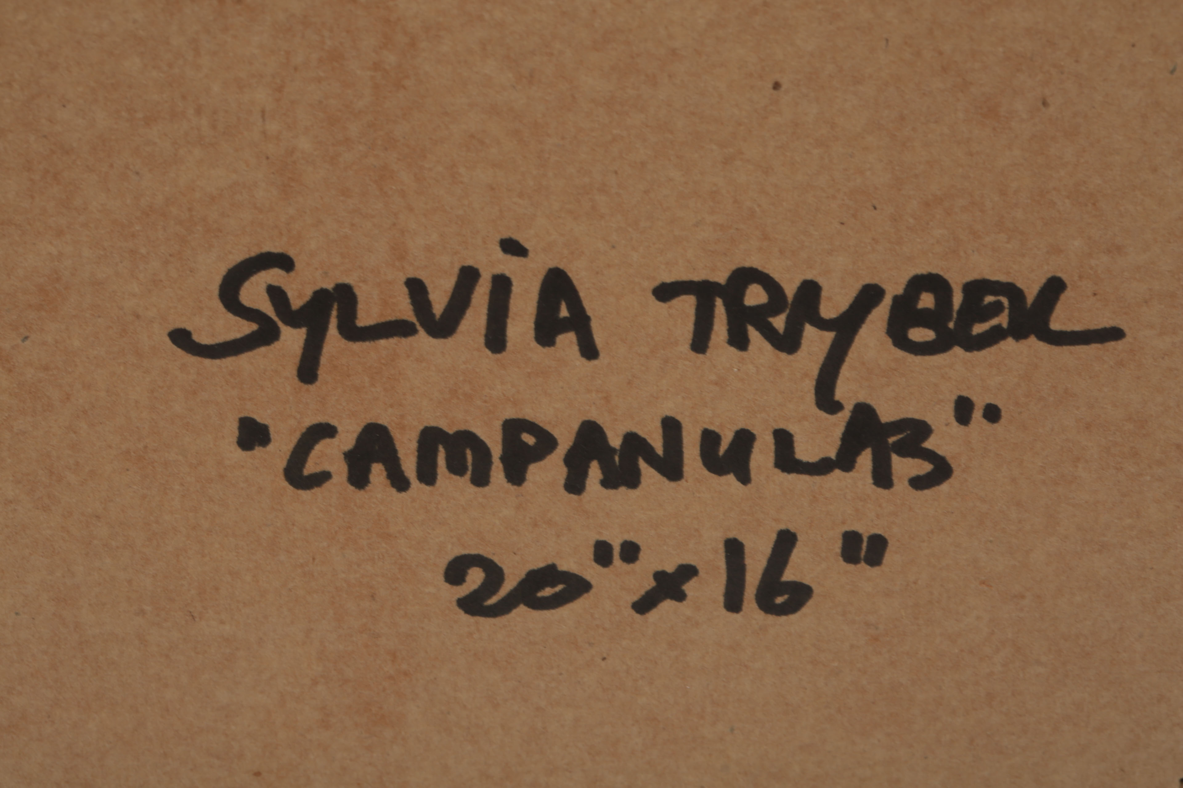 Sylvia Trybek Oil Painting on Canvas "Campanulas"