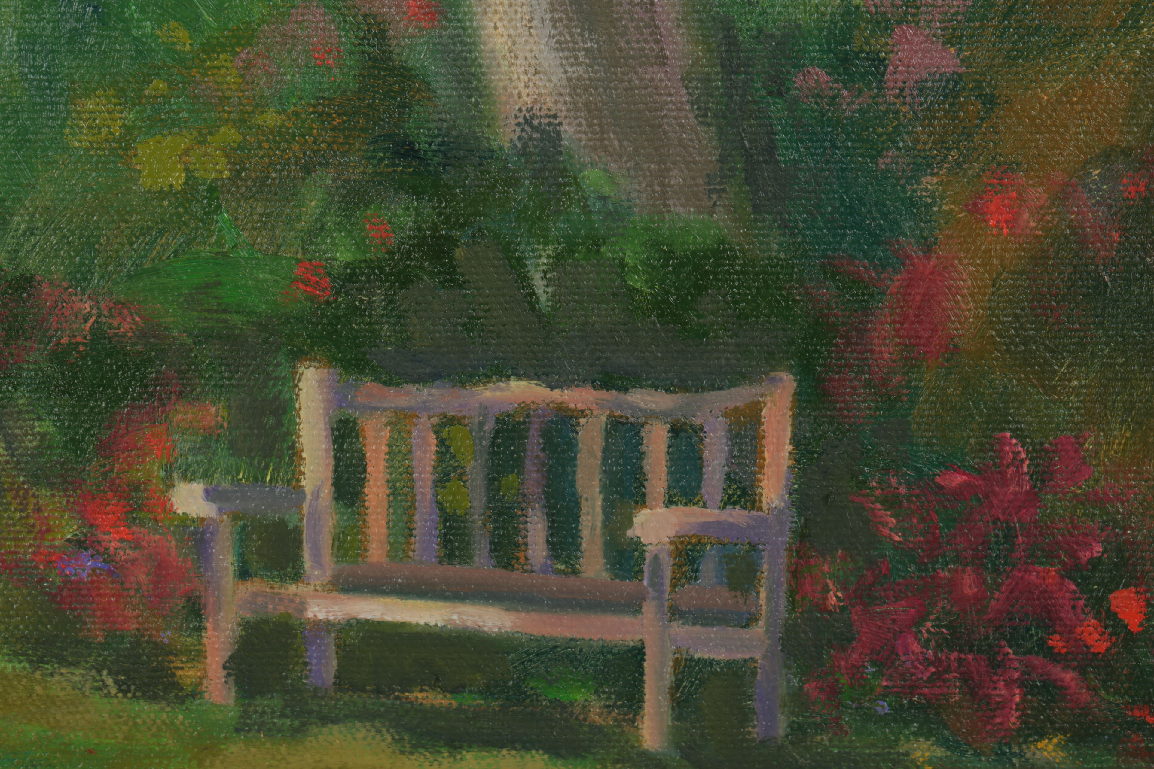 Trish Kertes Oil Painting of a Garden "Spring Arrives"