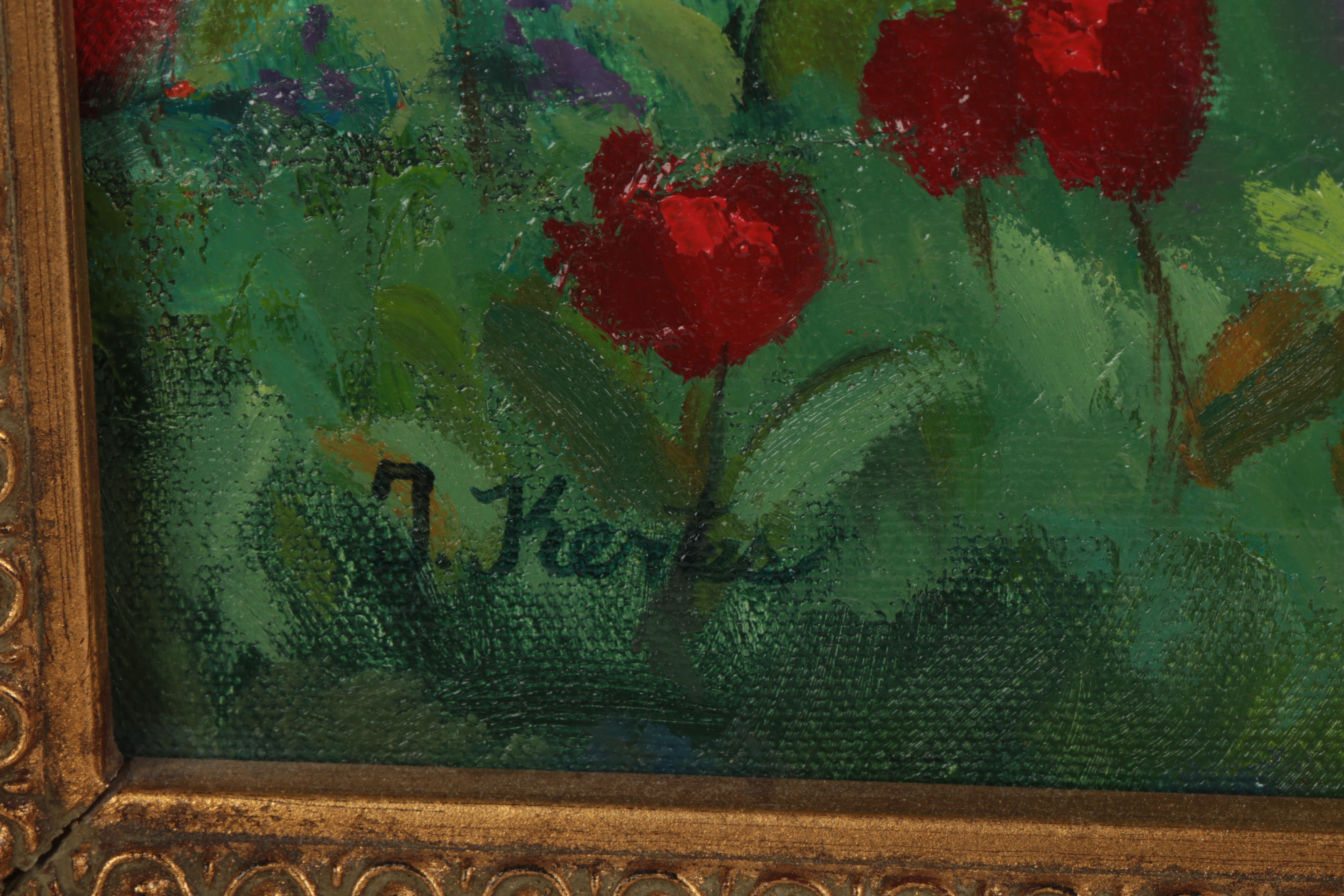Trish Kertes Oil Painting of a Garden "Spring Arrives"