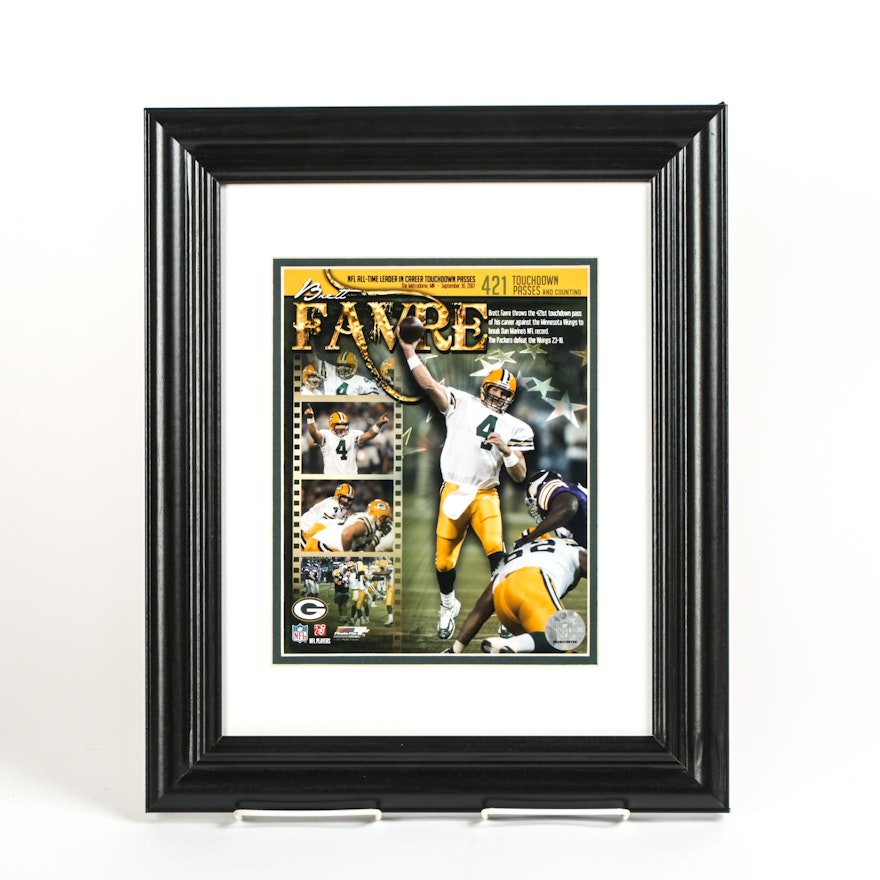 Brett Favre Print Commemorating Record Breaking Touchdown Pass