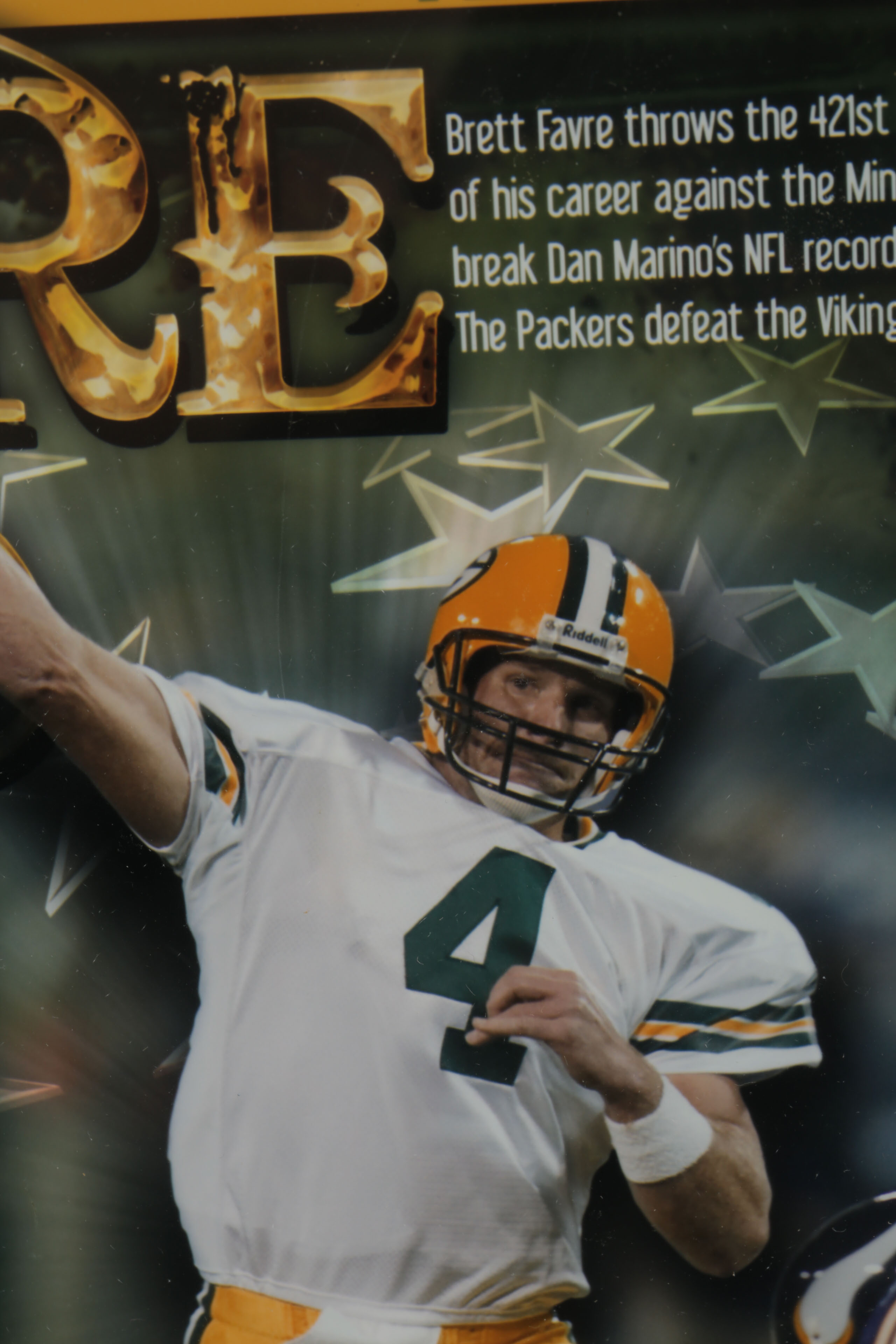 Brett Favre Print Commemorating Record Breaking Touchdown Pass