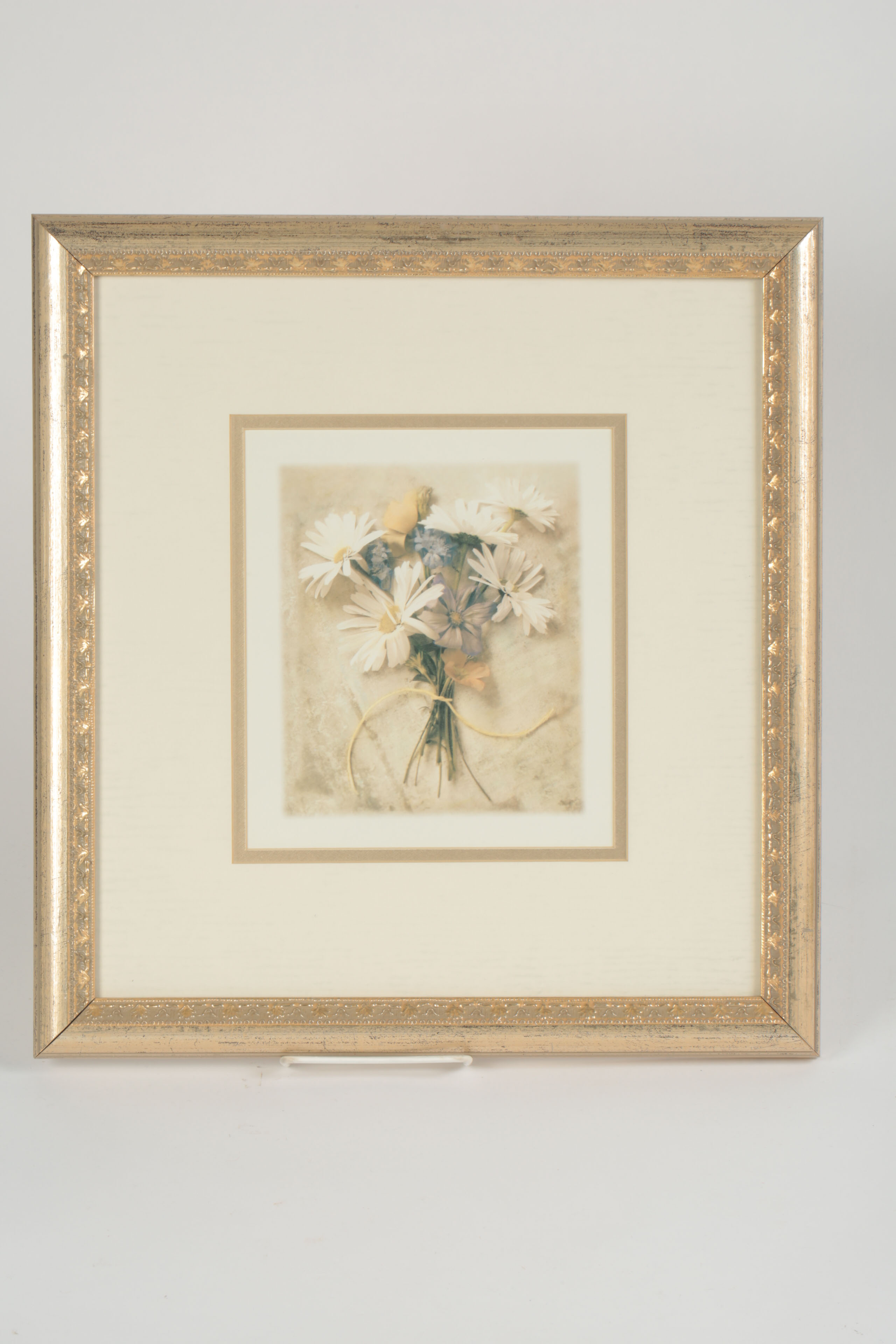 Offset Lithograph Prints on Paper of Floral Bouquets with Wall Mirror