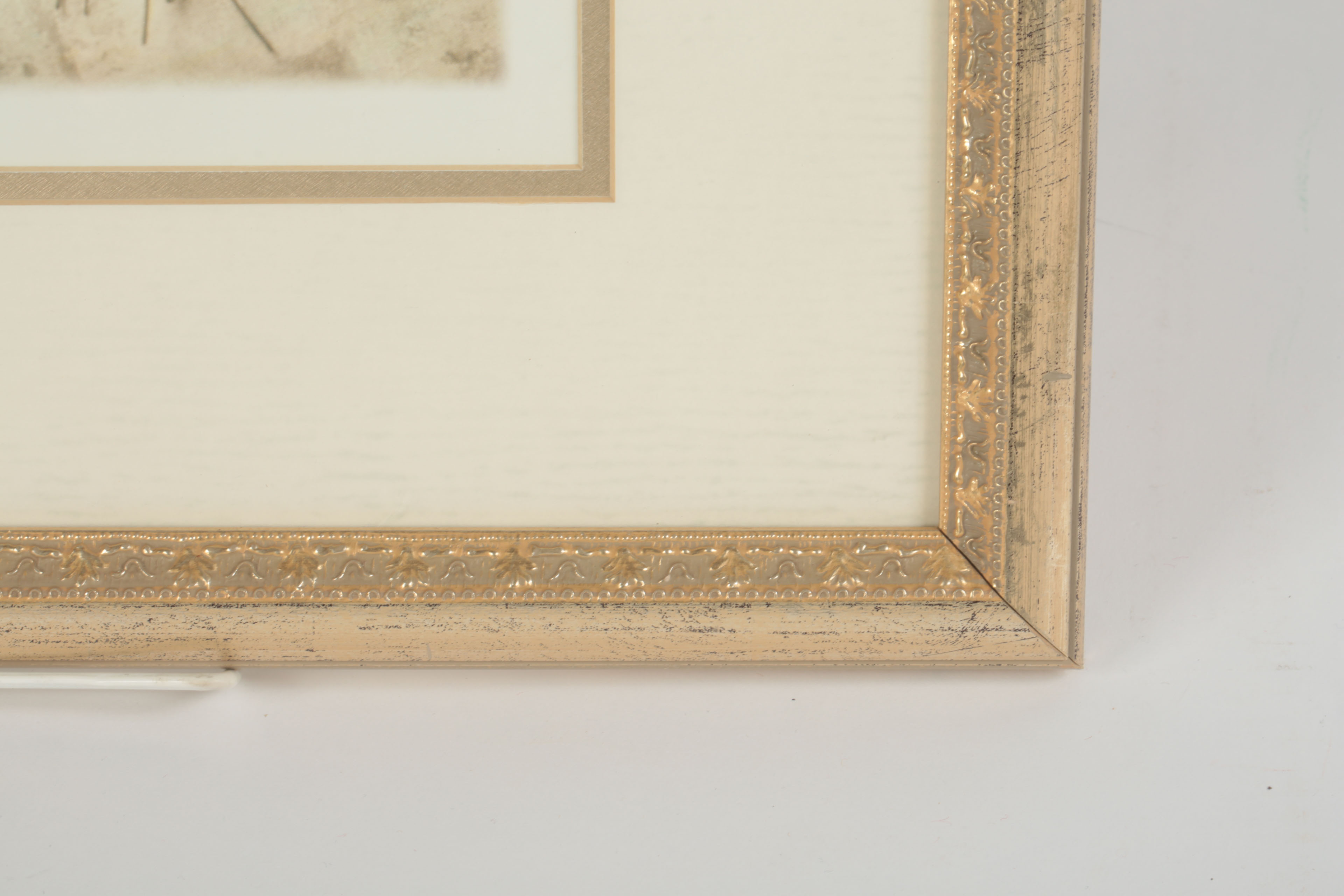 Offset Lithograph Prints on Paper of Floral Bouquets with Wall Mirror
