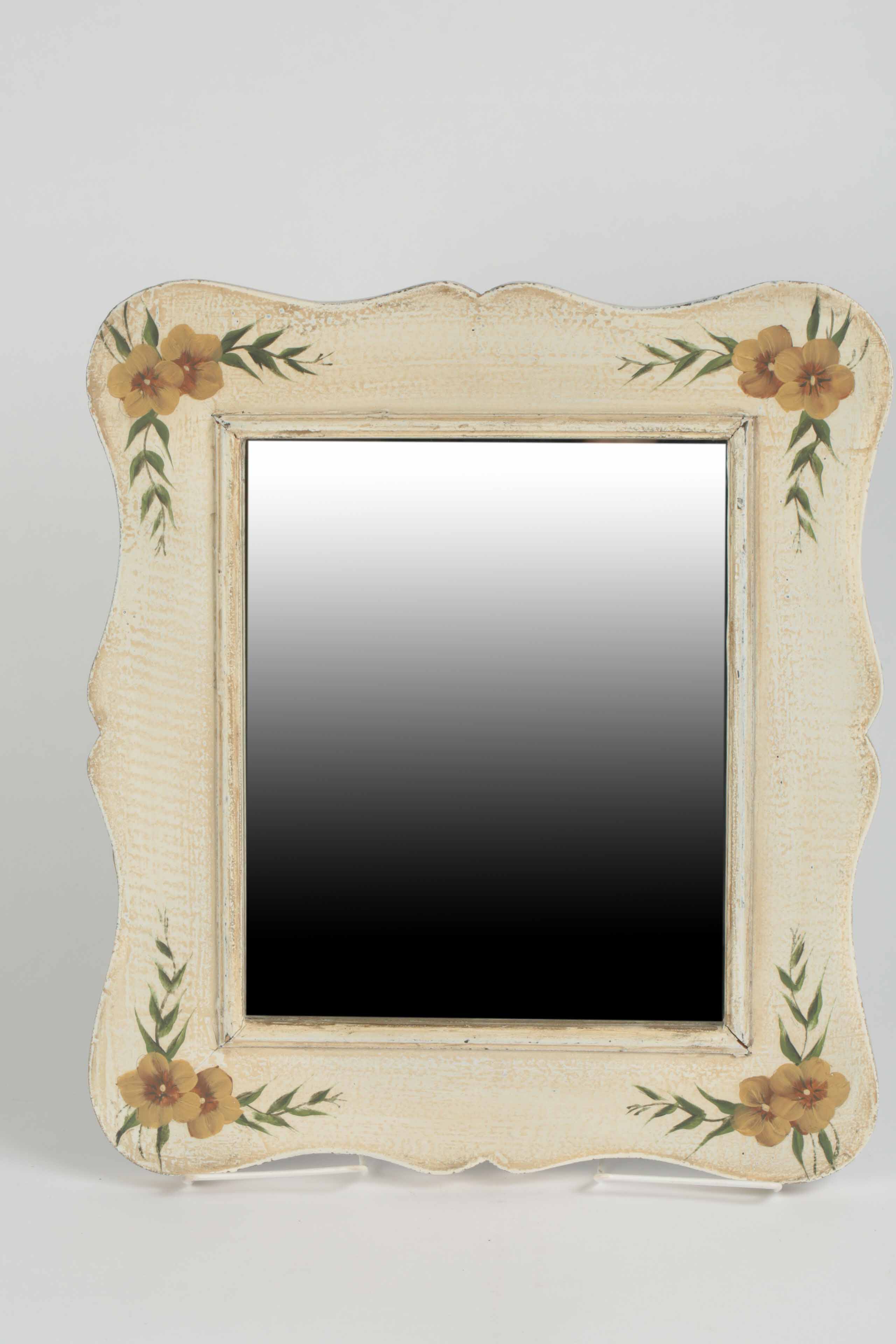 Offset Lithograph Prints on Paper of Floral Bouquets with Wall Mirror