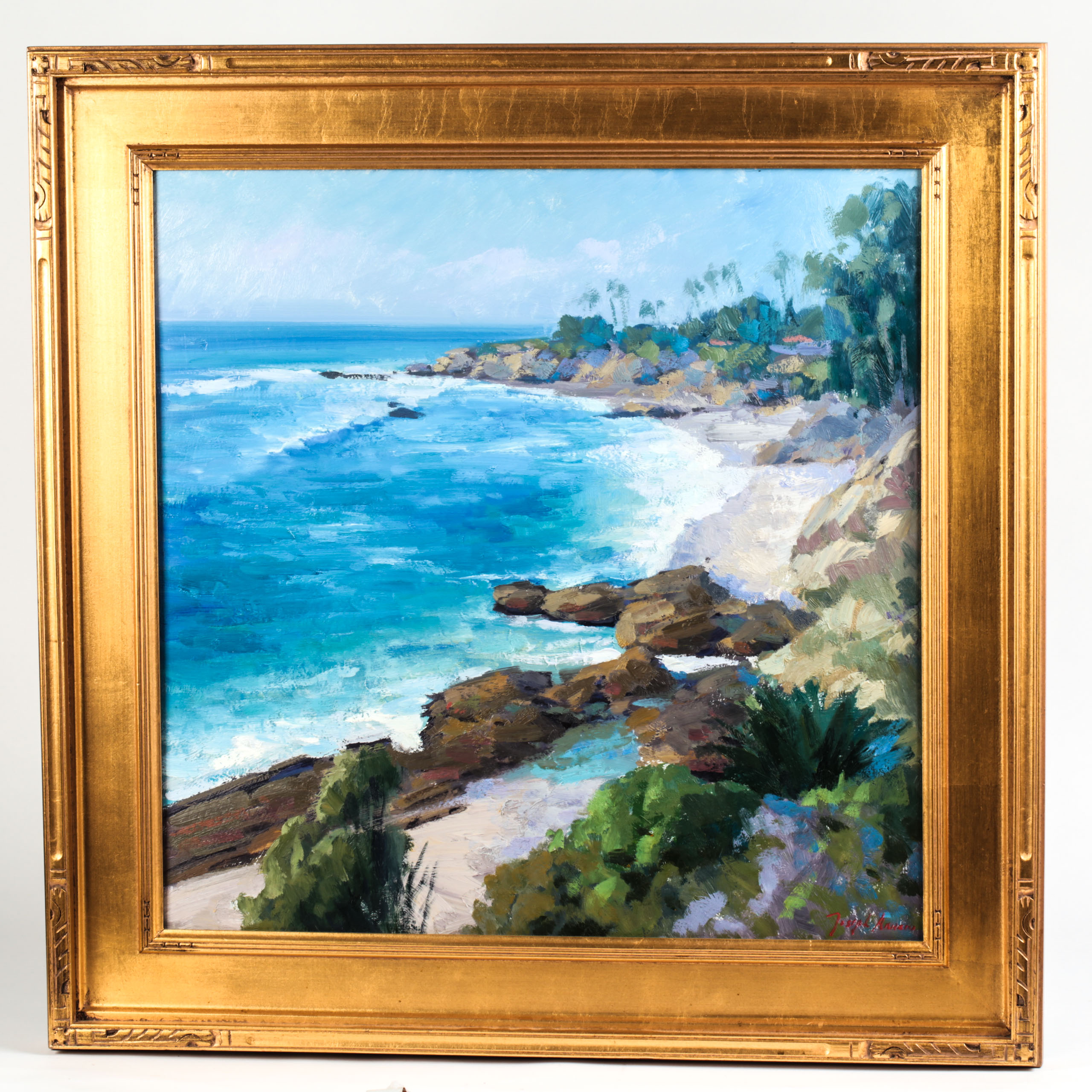 Joseph Aaron Oil Painting on Board "Summer Surf, Heisler Park"