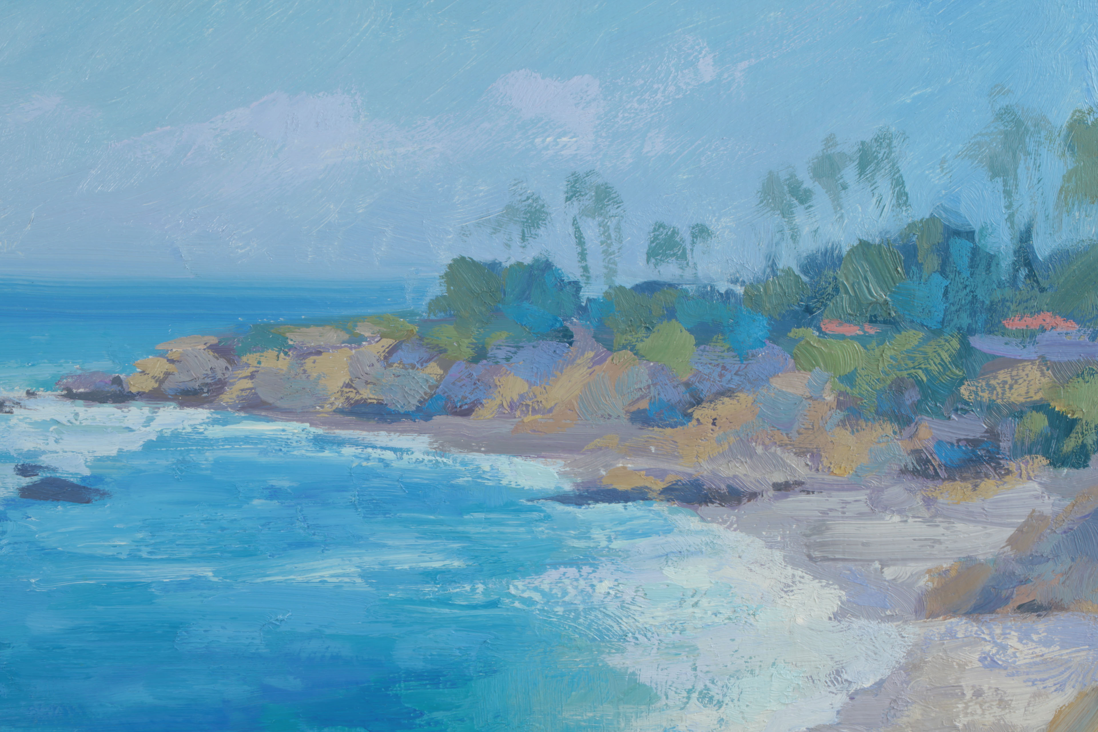 Joseph Aaron Oil Painting on Board "Summer Surf, Heisler Park"