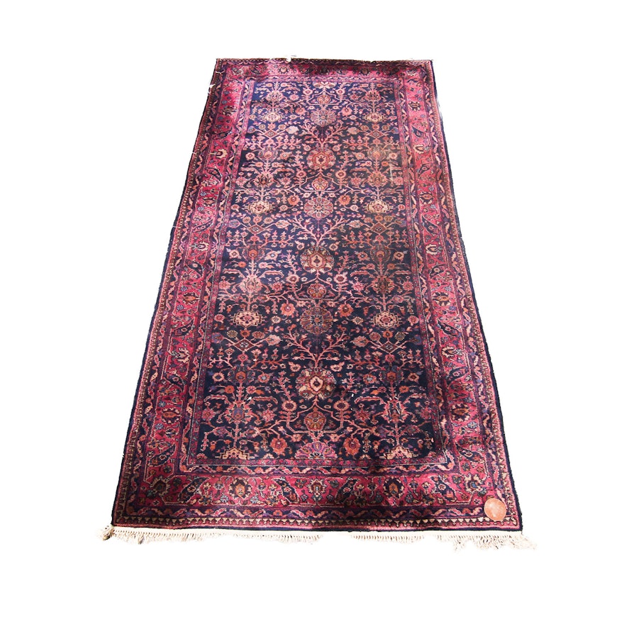 Hand-Knotted Turkish Floral Wool Area Rug