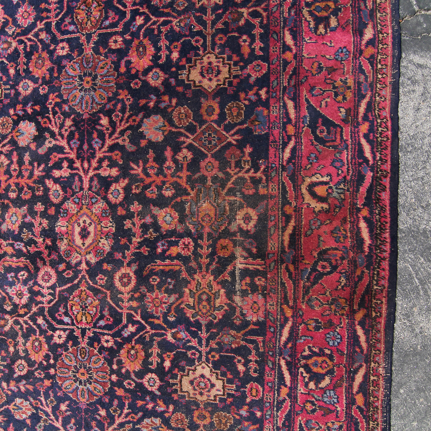 Hand-Knotted Turkish Floral Wool Area Rug