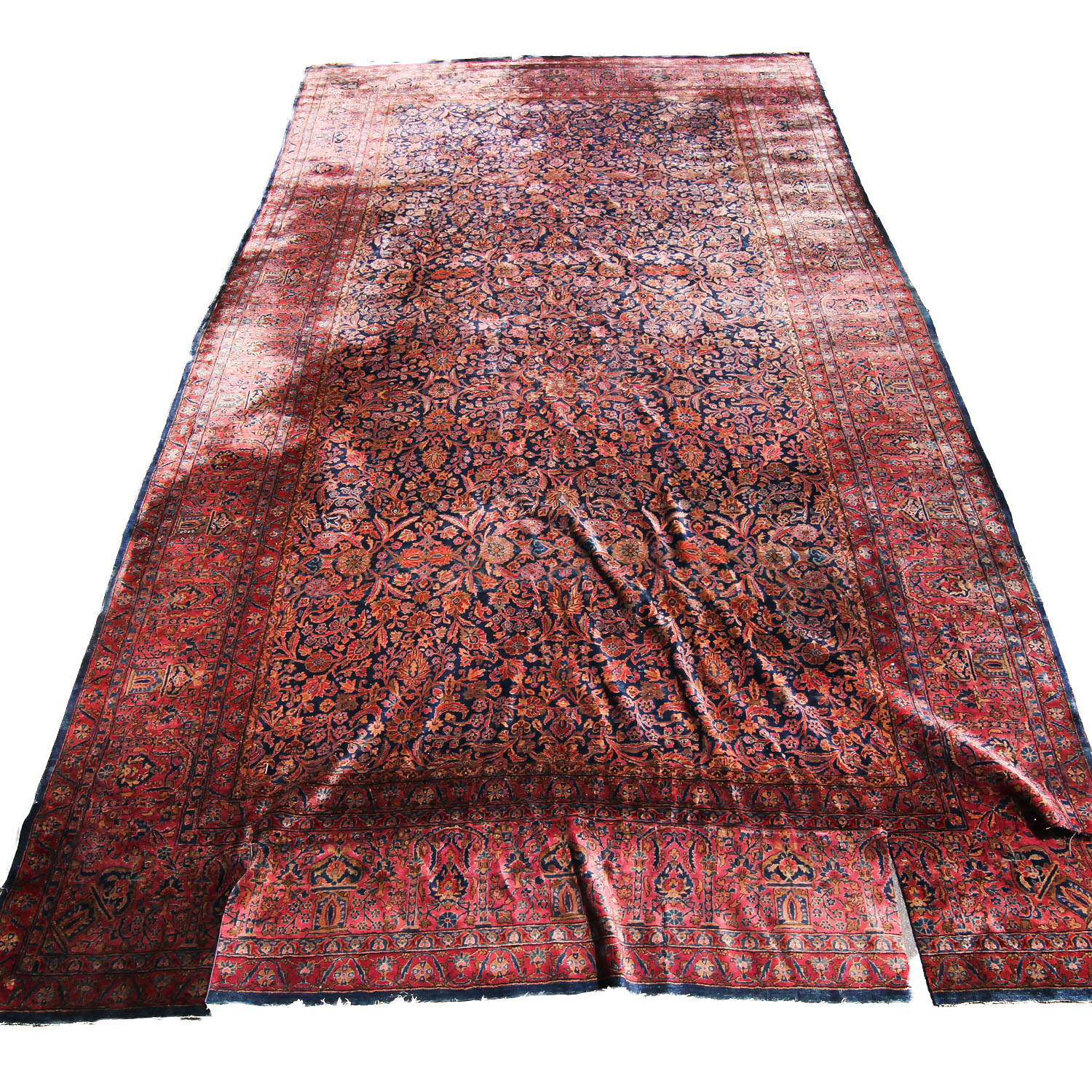 Hand-Knotted Persian Kashan Palace Rug