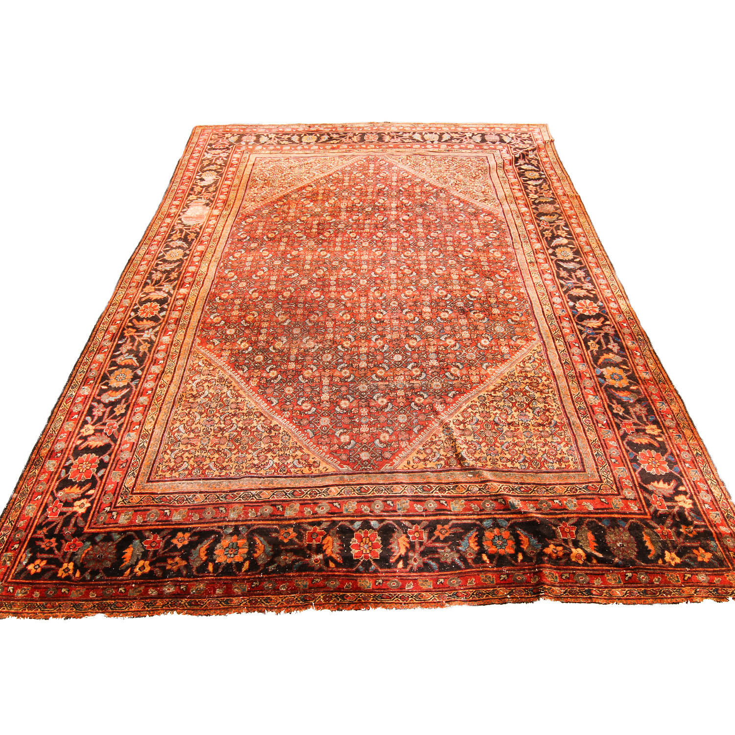 Hand-Knotted Persian Hamadan Area Rug