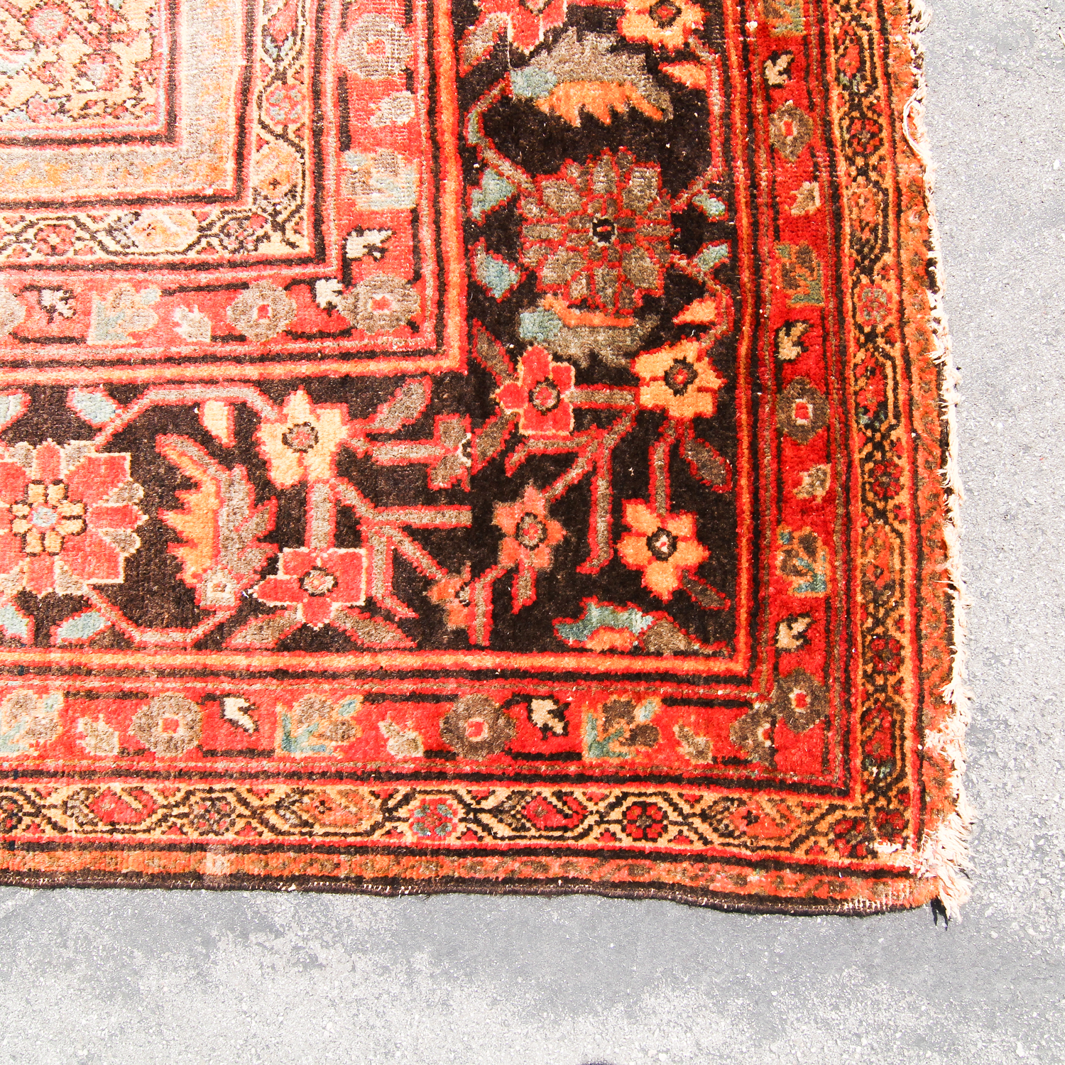 Hand-Knotted Persian Hamadan Area Rug