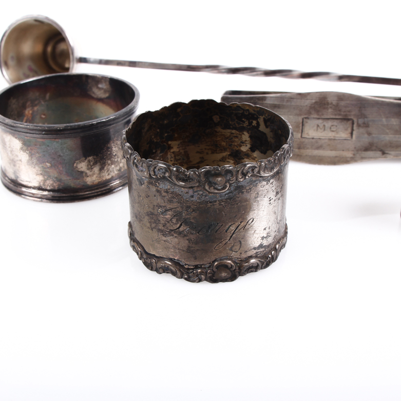 Vintage Sterling Silver Napkin Rings and Candle Snuffer