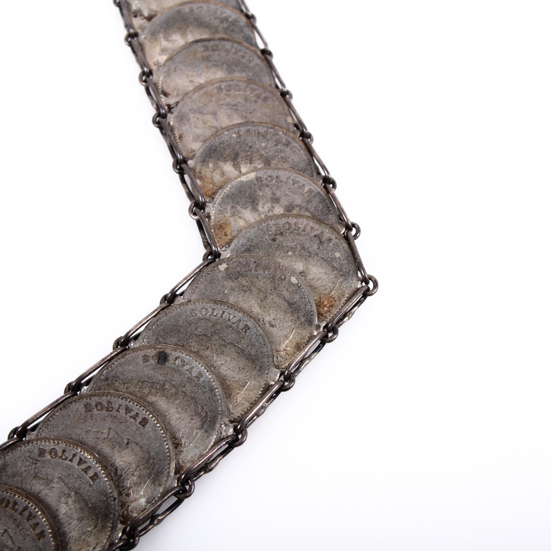 Vintage Venezuelan Bolivar Coin Silver Bracelet