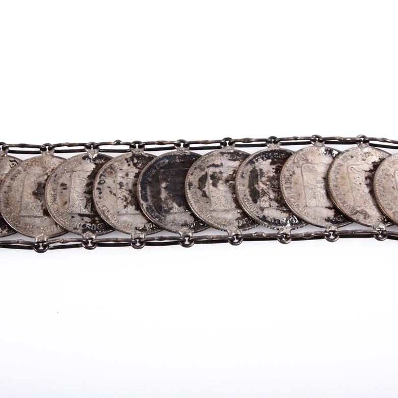 Vintage Venezuelan Bolivar Coin Silver Bracelet