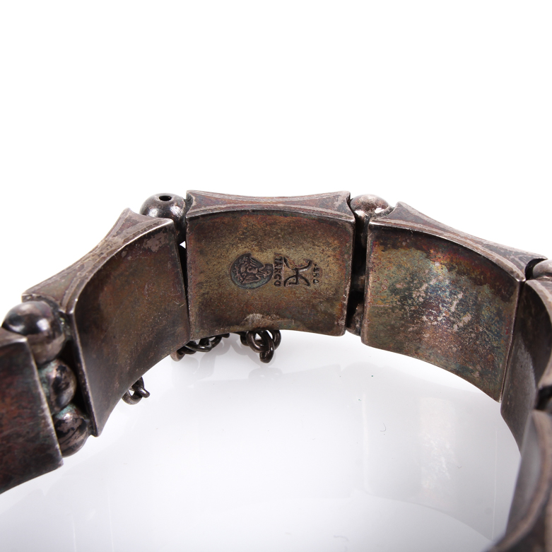 Vintage Hector Aguilar Taxco 940 Silver Hinged Link Bracelet