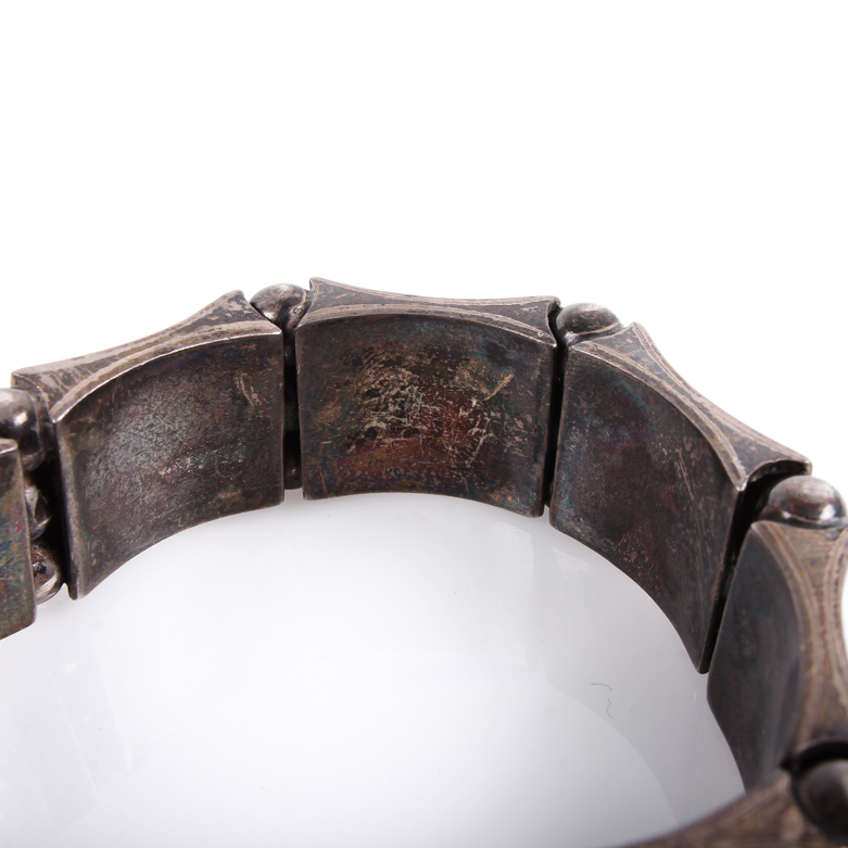 Vintage Hector Aguilar Taxco 940 Silver Hinged Link Bracelet