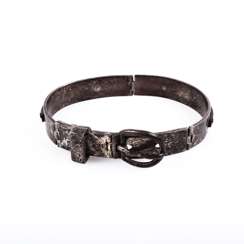 Vintage Dia Diodato Taxco Sterling Silver and Rosewood Belt Bracelet