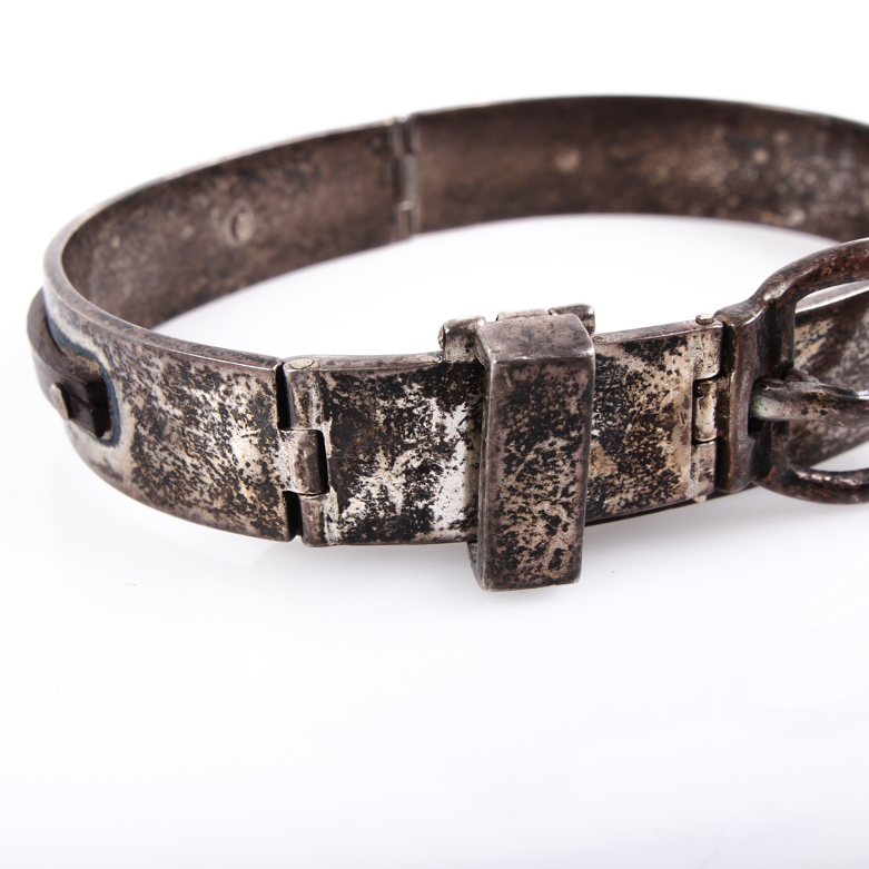 Vintage Dia Diodato Taxco Sterling Silver and Rosewood Belt Bracelet