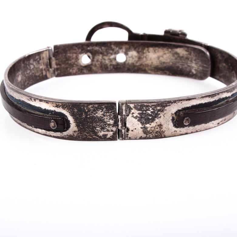Vintage Dia Diodato Taxco Sterling Silver and Rosewood Belt Bracelet