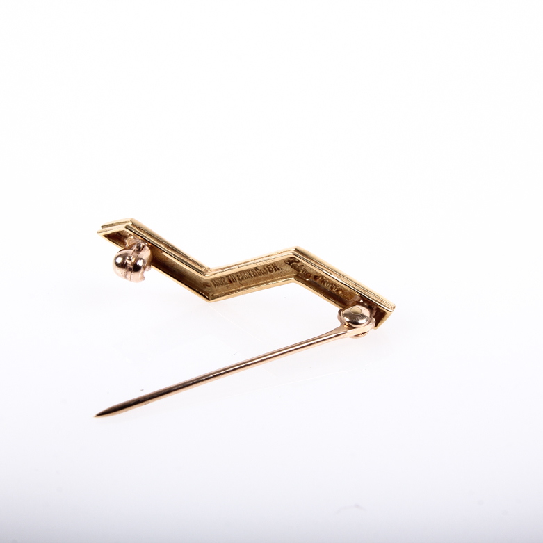 1982 Paloma Picasso for Tiffany & Co. 18K Yellow Gold Zig Zag Pin