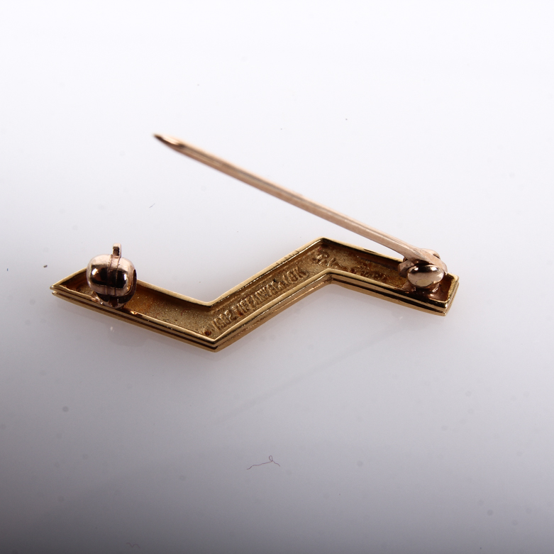 1982 Paloma Picasso for Tiffany & Co. 18K Yellow Gold Zig Zag Pin