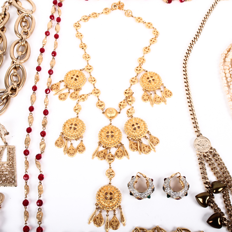 Generous Assortment of Vintage Gold-Tone Metal Costume Jewelry