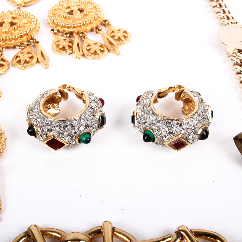 Generous Assortment of Vintage Gold-Tone Metal Costume Jewelry