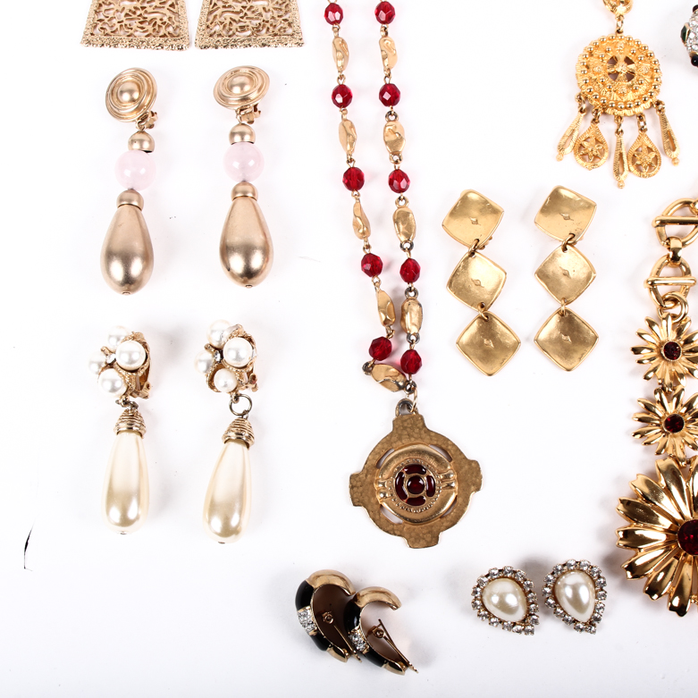 Generous Assortment of Vintage Gold-Tone Metal Costume Jewelry