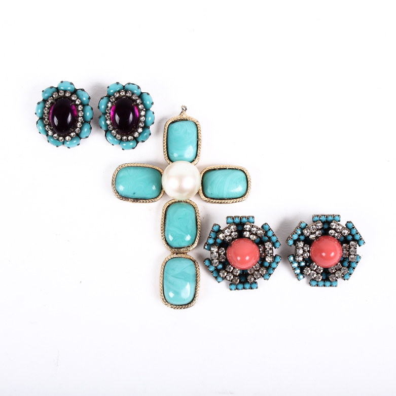 Assortment of Vintage Kenneth Jay Lane Colorful Costume Jewelry