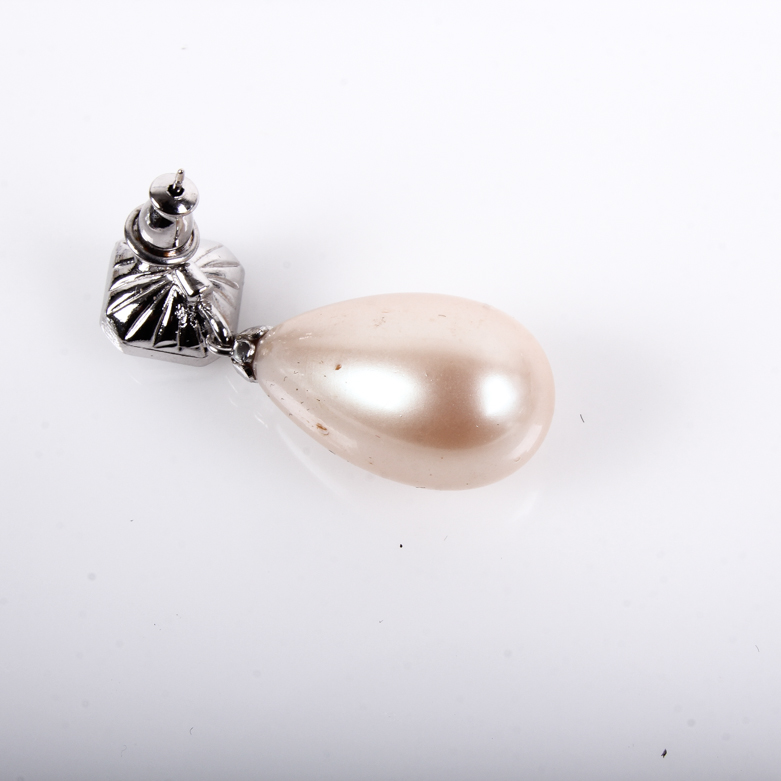 Vintage Yves Saint Laurent Faux Pearl Teardrop Earrings