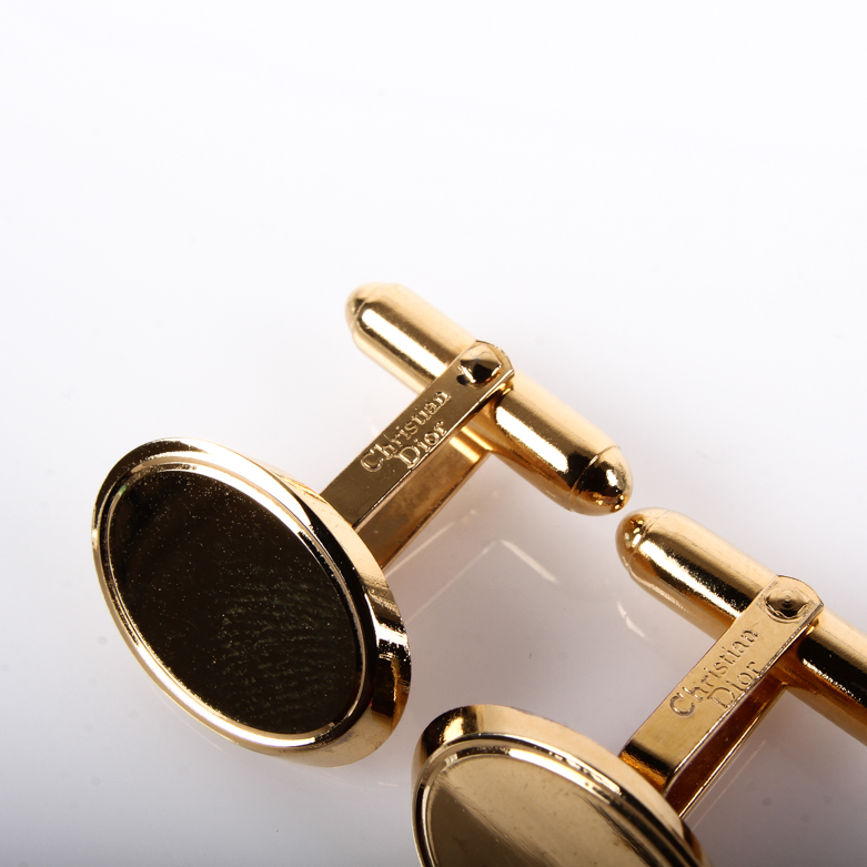 Christian Dior Gold-Tone Toggle Cufflinks