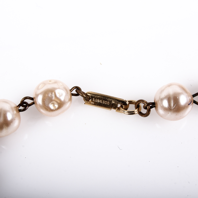 Pair of Duplaise Faux Pearl Opera Length Costume Necklaces
