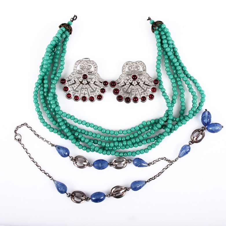 Assortment of Vintage Art Deco Costume Jewelry