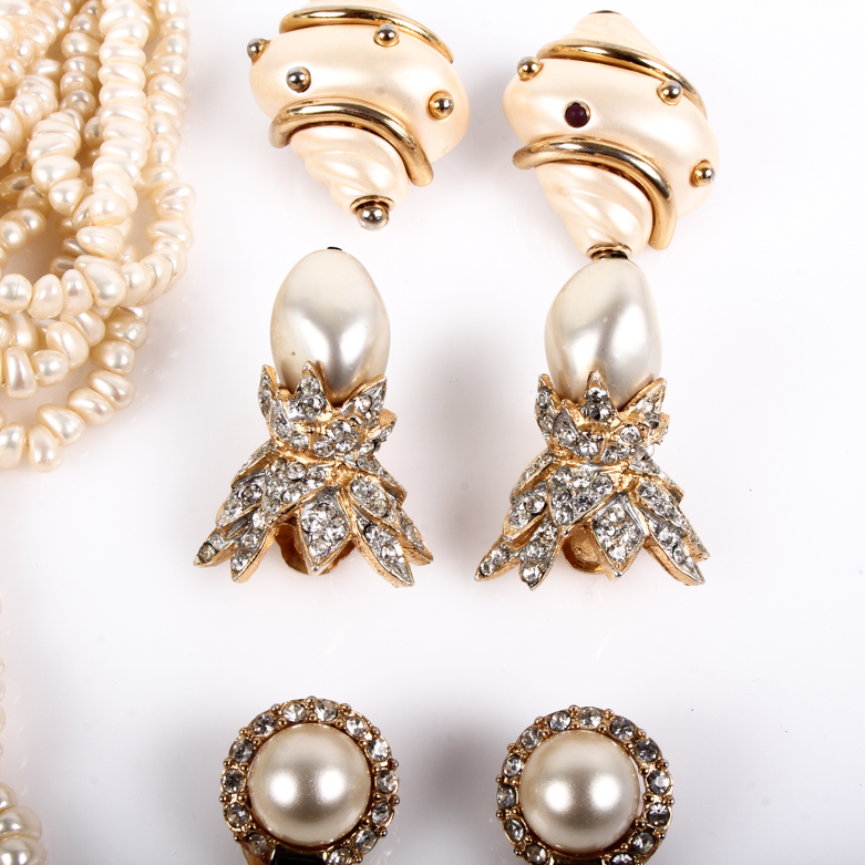 Vintage Kenneth Jay Lane Faux Pearl Costume Jewelry