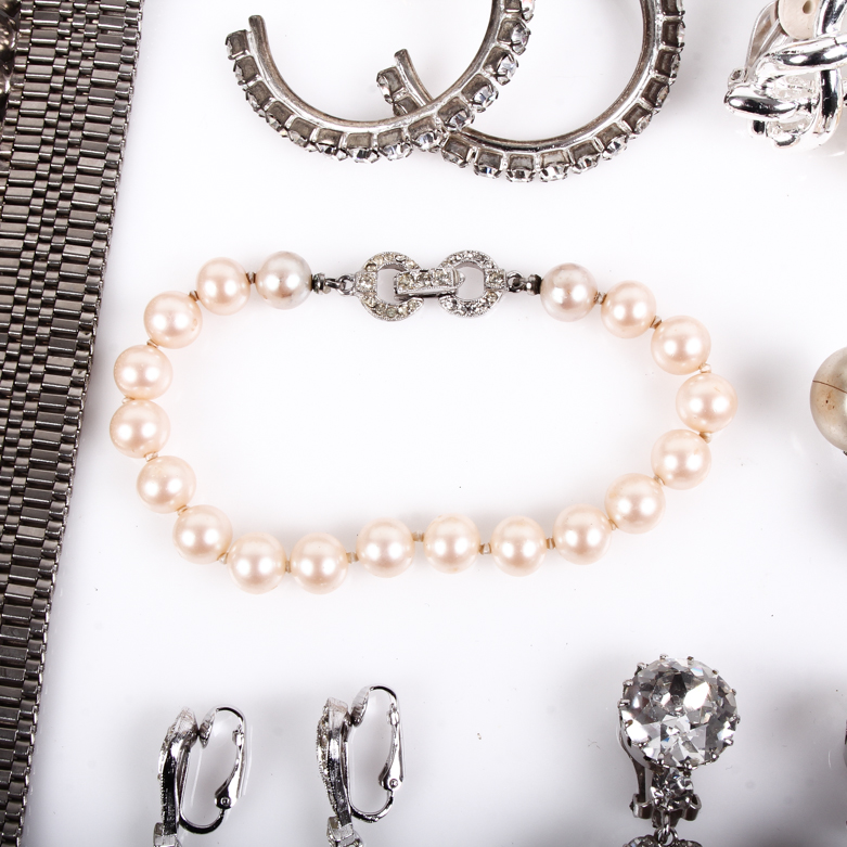 Assortment of Vintage Silver-Tone Costume Jewelry Including Nina Ricci