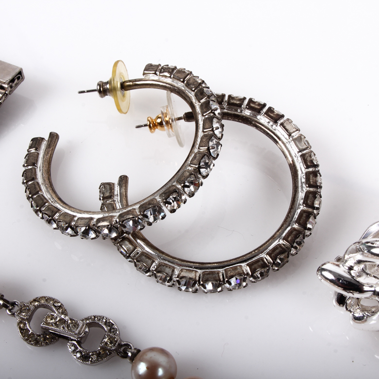 Assortment of Vintage Silver-Tone Costume Jewelry Including Nina Ricci