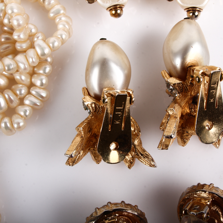 Vintage Kenneth Jay Lane Faux Pearl Costume Jewelry
