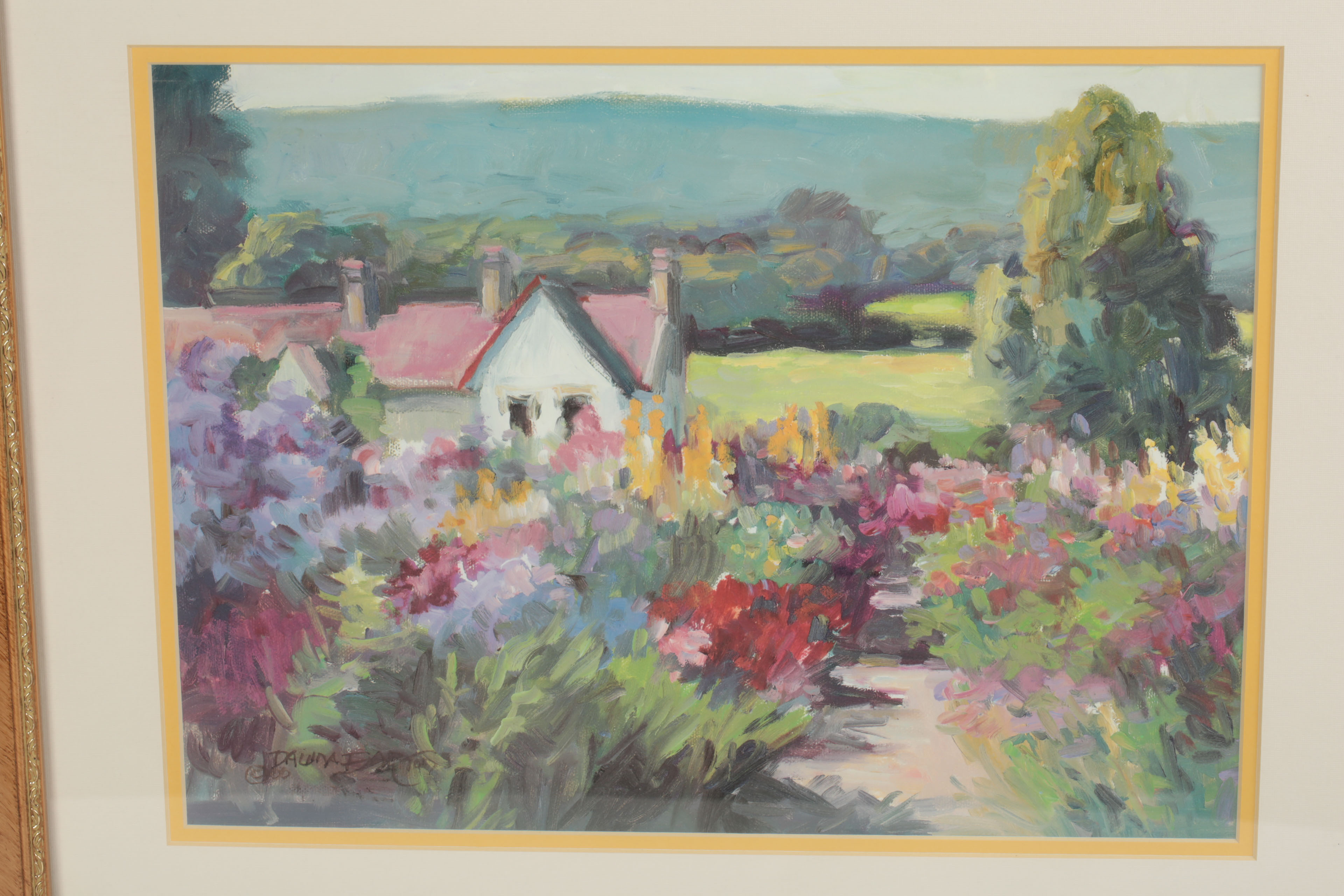 Framed Print after Dawna Barton "Flower Path"