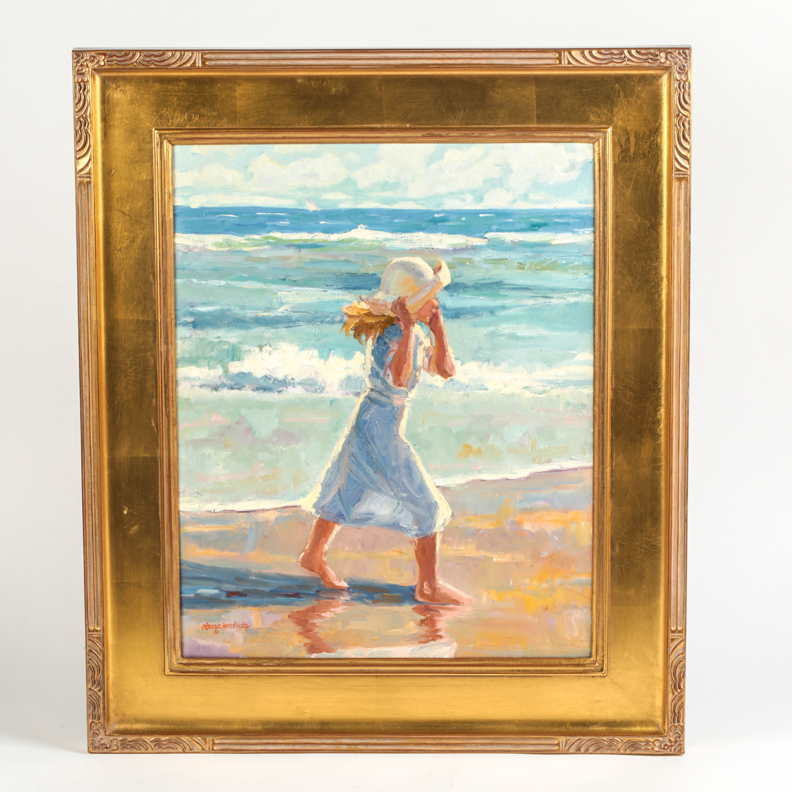 Laurie Hendricks "The Windy Day" Oil Painting