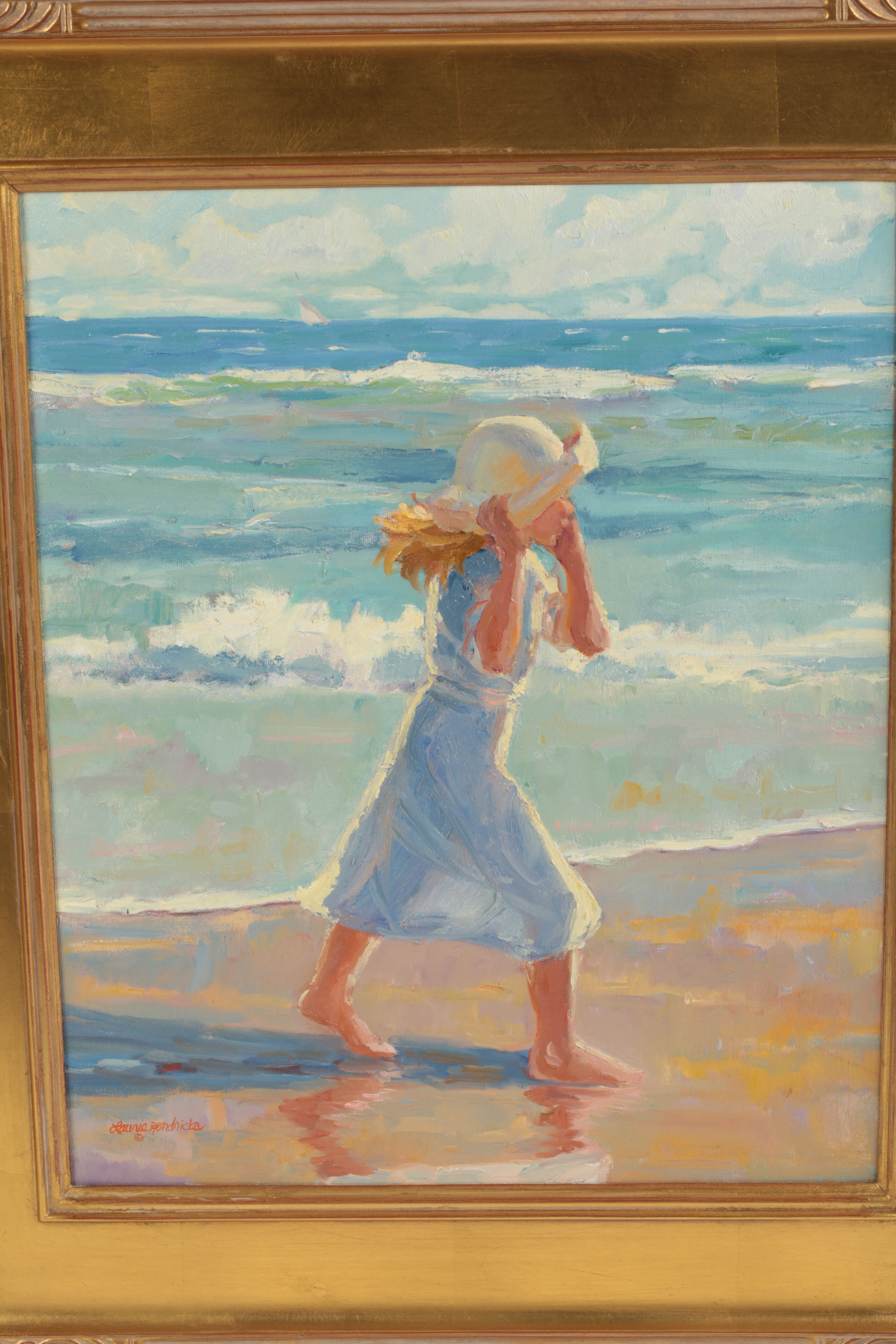 Laurie Hendricks "The Windy Day" Oil Painting