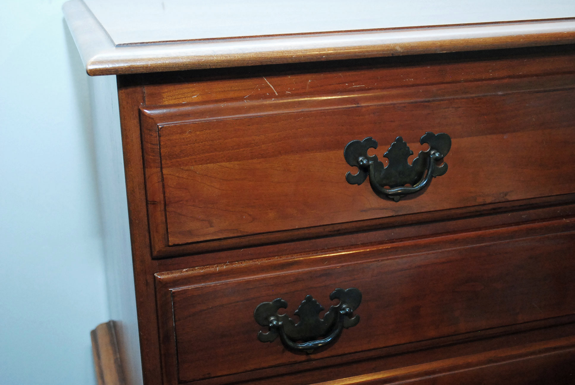 Vintage Chippendale Style Cherry Chest on Chest by Kling