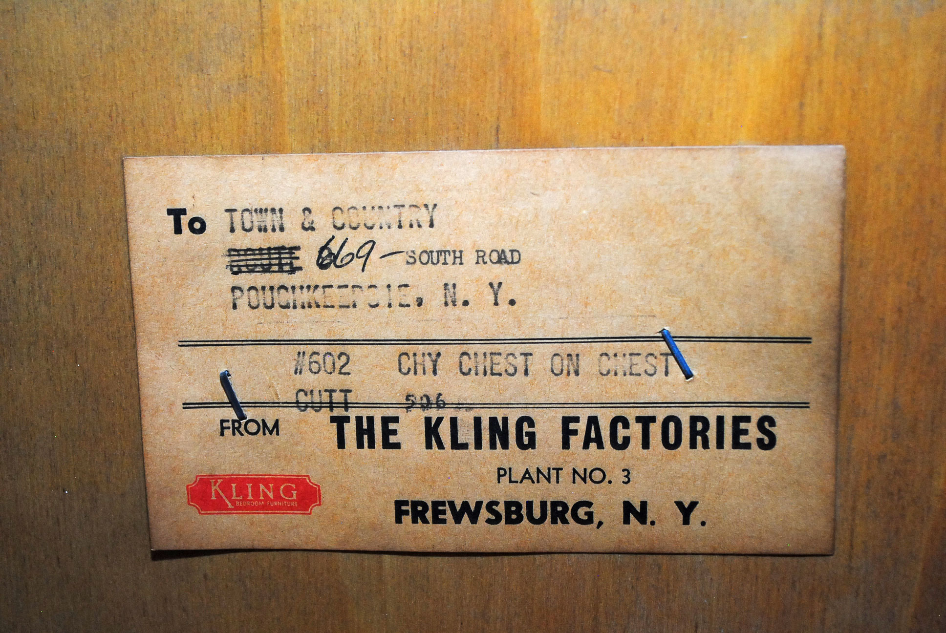 Vintage Chippendale Style Cherry Chest on Chest by Kling