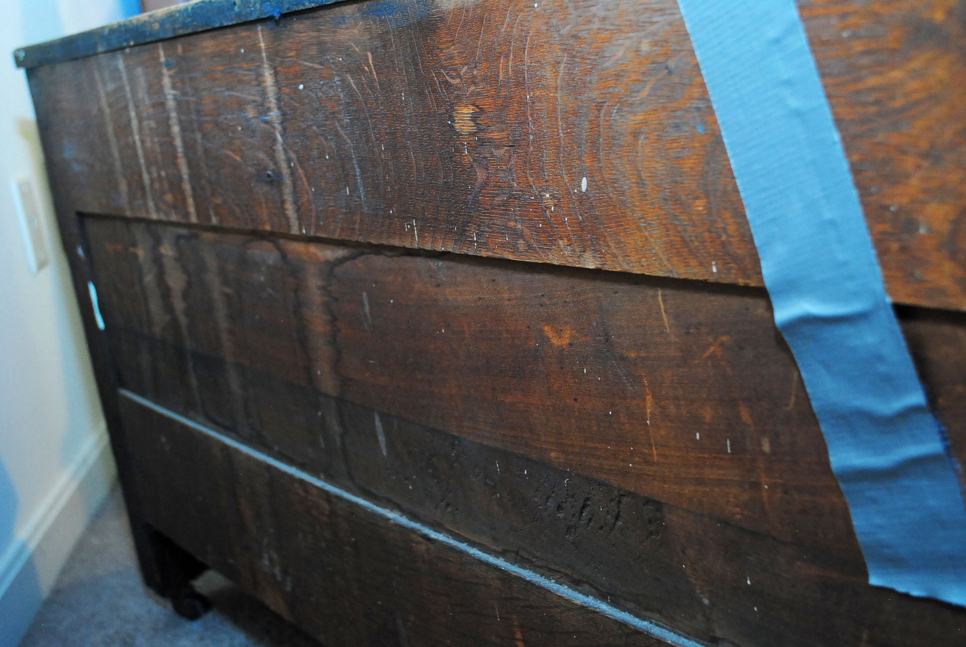 Antique Victorian Style Oak Low Chest
