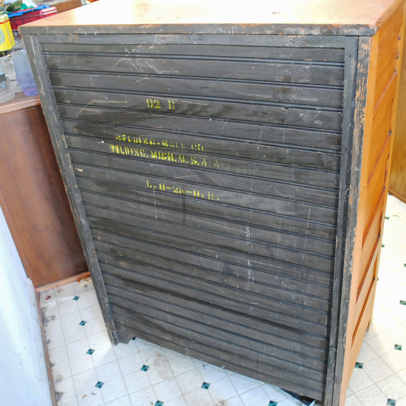 Vintage Oak Ice Box by Garland