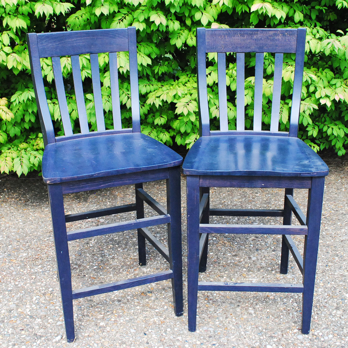 Blue Barstools by Pottery Barn