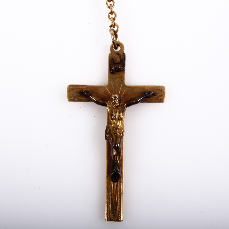 Assortment of Vintage Gold Filled Accessories Including Rosaries