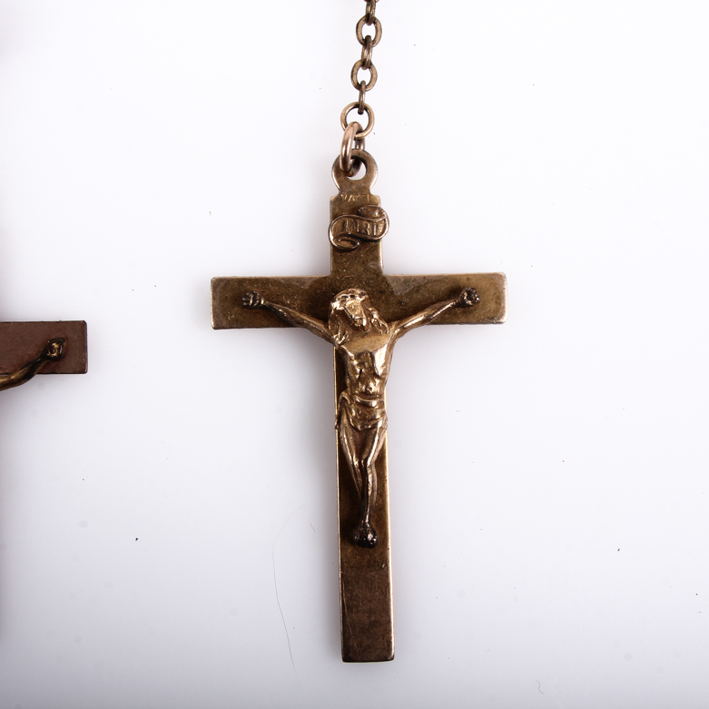 Assortment of Vintage Gold Filled Accessories Including Rosaries