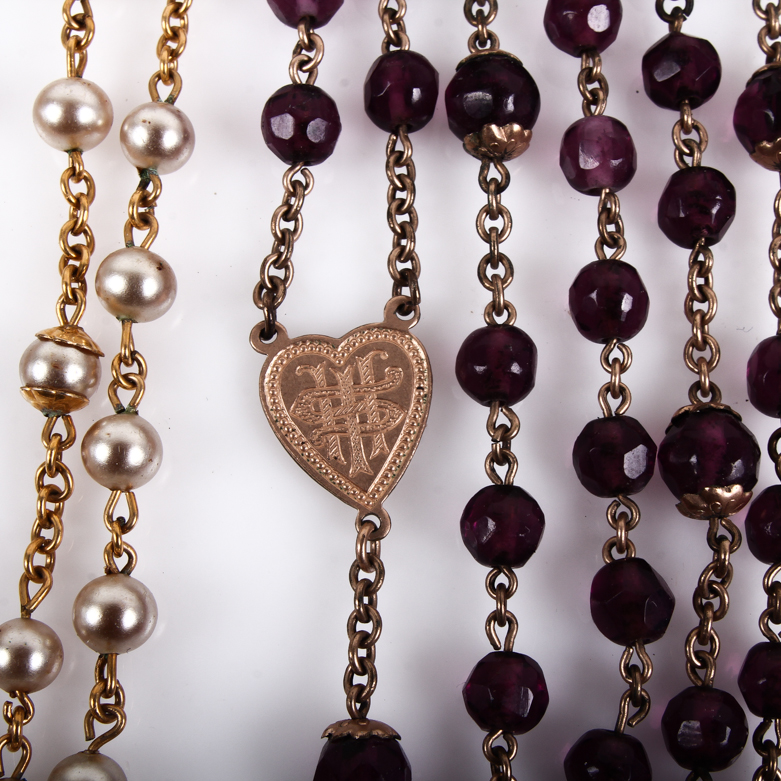 Assortment of Vintage Gold Filled Accessories Including Rosaries