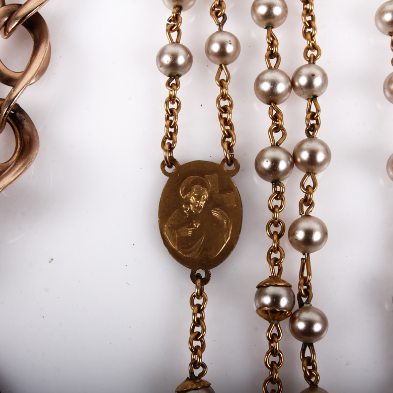 Assortment of Vintage Gold Filled Accessories Including Rosaries
